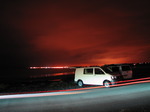 20090704 VW Campervans at Ogmore by Sea beach by night